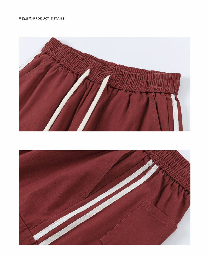 Burgundy Streetwear Cargo Pants