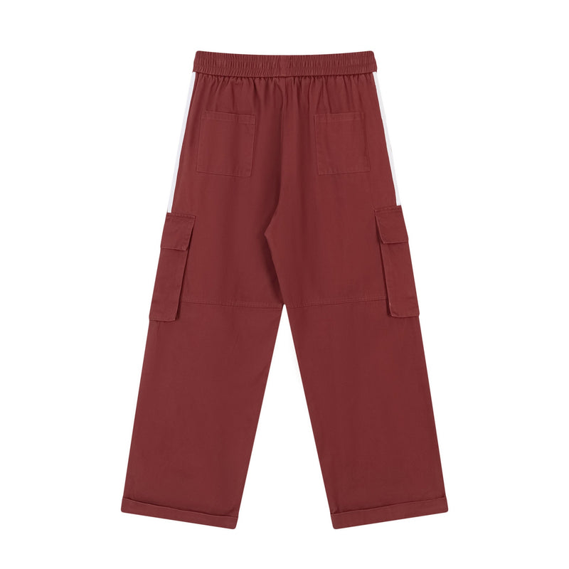 Burgundy Streetwear Cargo Pants