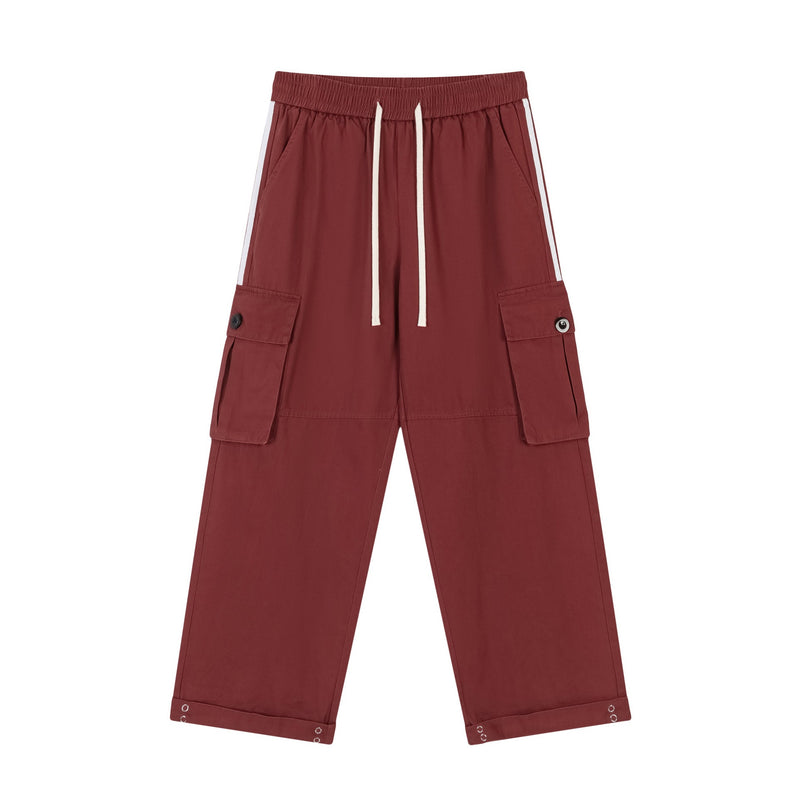 Burgundy Streetwear Cargo Pants
