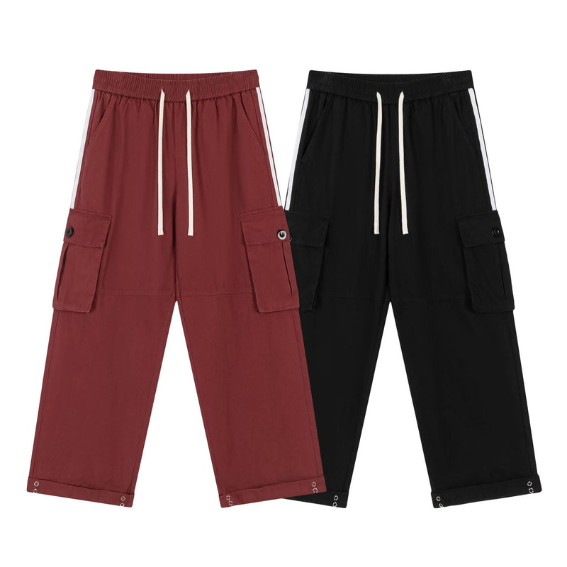 Burgundy Streetwear Cargo Pants