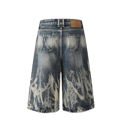 BLAU FLAMES - Baggy Graphic Jorts
