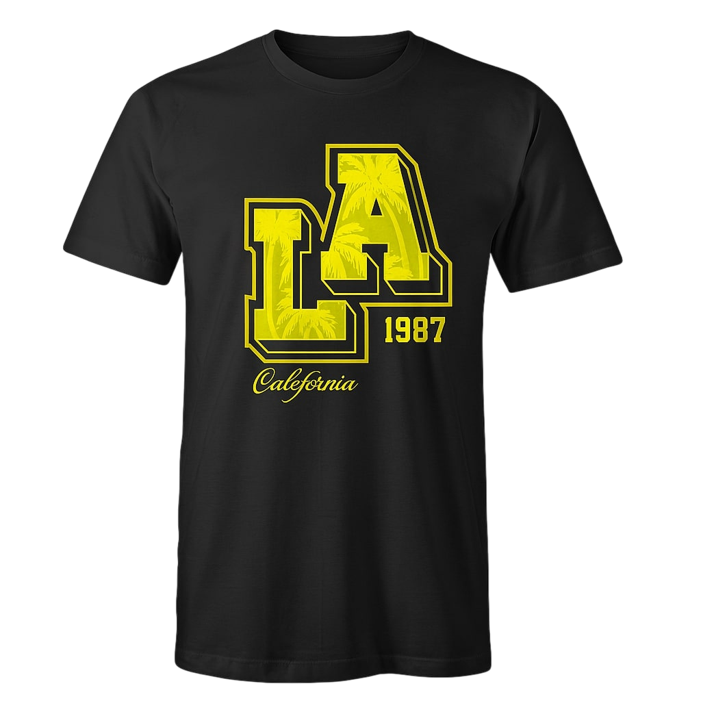 California LA Graphic Tee - Yellow - Yellow / S