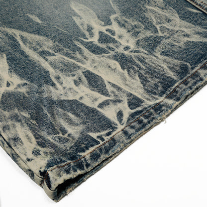 BLAU FLAMES - Baggy Graphic Jorts