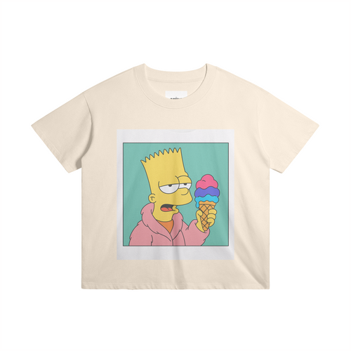 Chill Vibes Cartoon Tee - Beige