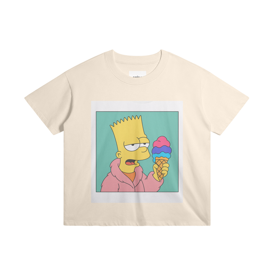 Chill Vibes Cartoon Tee - Beige