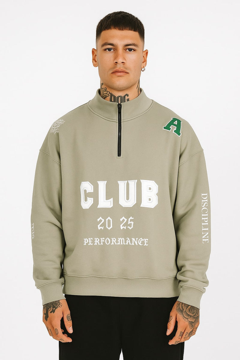 CLUB 2025 Performance Zip Sweatshirt - Beige