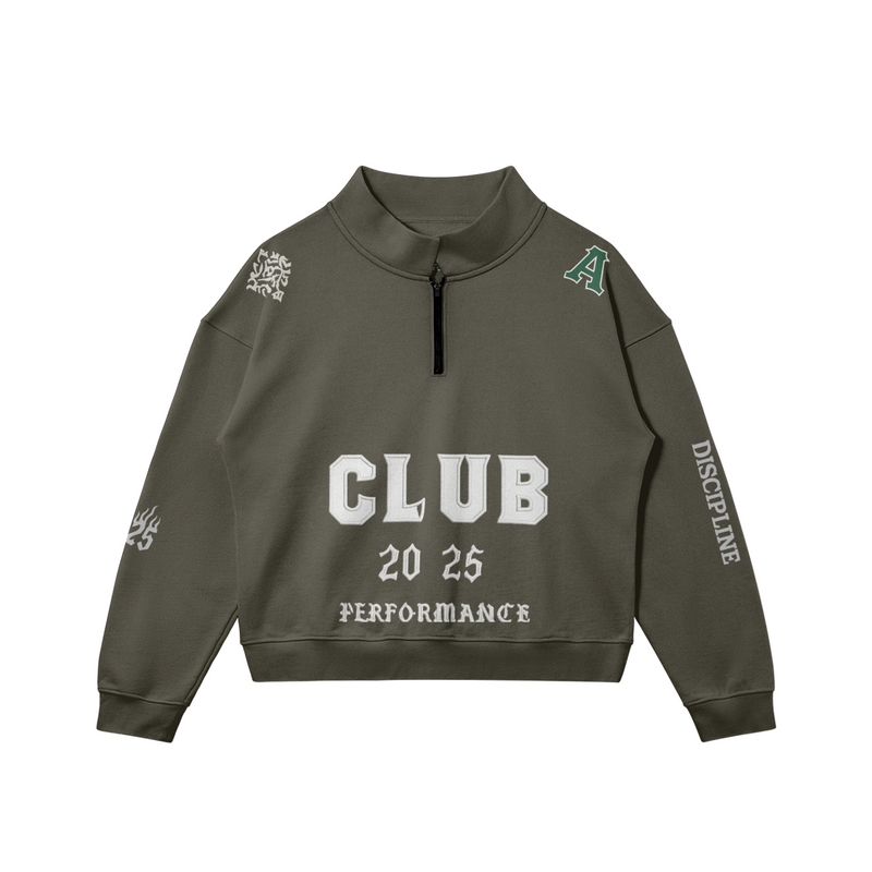 CLUB 2025 Performance Zip Sweatshirt - Military Green