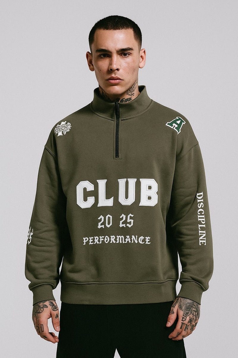 CLUB 2025 Performance Zip Sweatshirt - Military Green