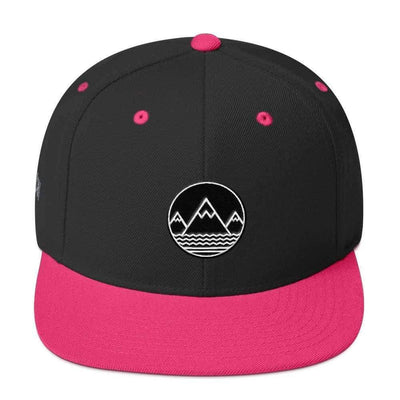 Black and pink Classic Snapback Hat with stylish design and adjustable fit – hover