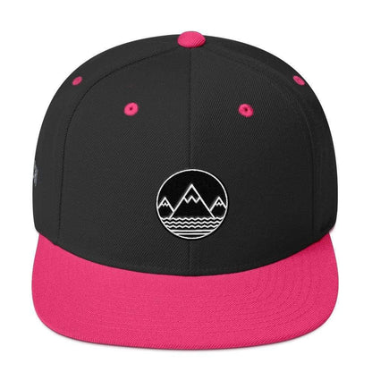 Black and pink Classic Snapback Hat with stylish design and adjustable fit