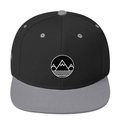 Black and gray flat-brimmed Classic Snapback Hat for stylish casual wear