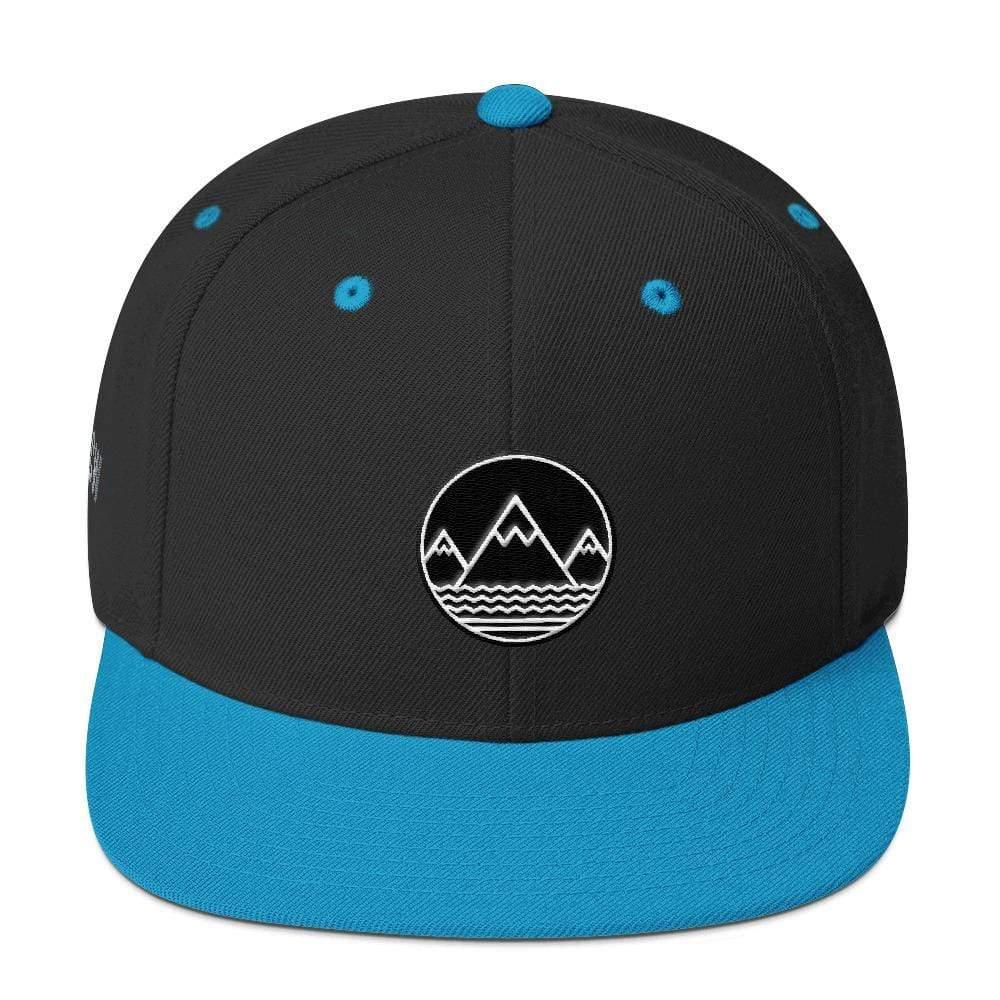 Black and blue Classic Snapback Hat showcasing bold colors and stylish design