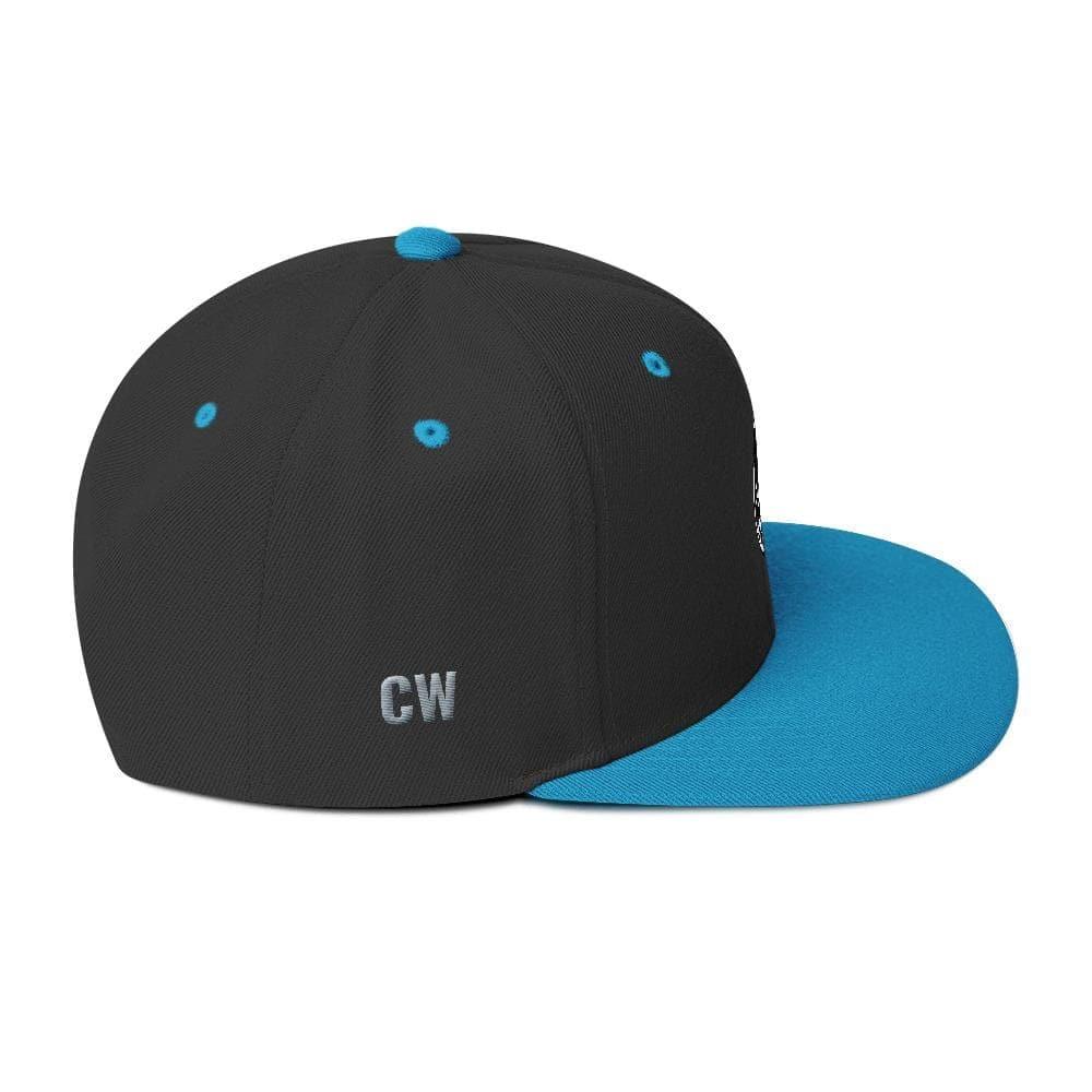 Black and blue Classic Snapback Hat featuring a stylish design for baseball fans