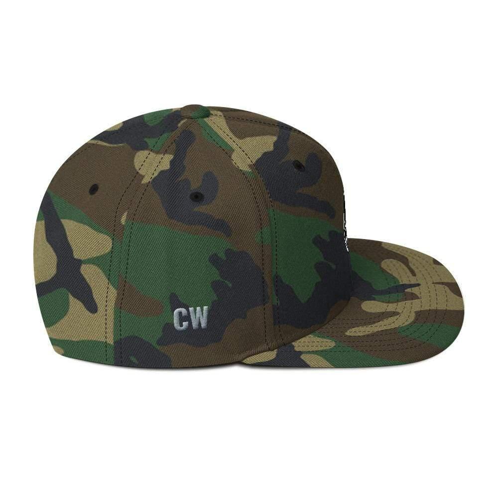 Camo flat-brimmed baseball cap from the Classic Snapback Hat collection