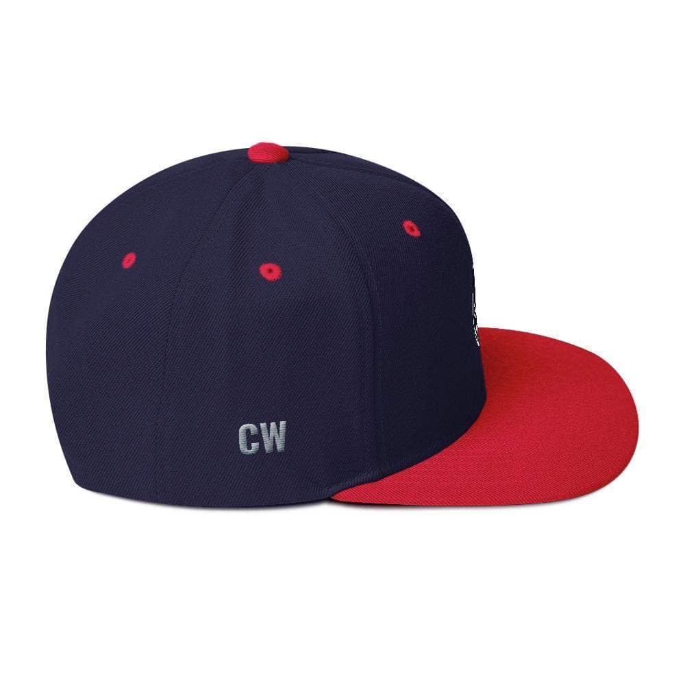 Navy and red Classic Snapback Hat for stylish outdoor wear and fashion