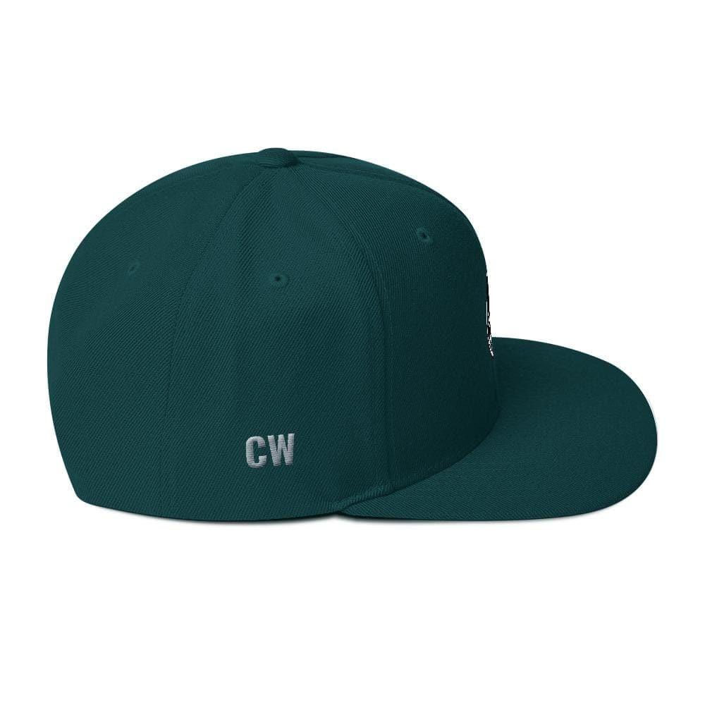 Green flat-brimmed Classic Snapback Hat for stylish casual wear