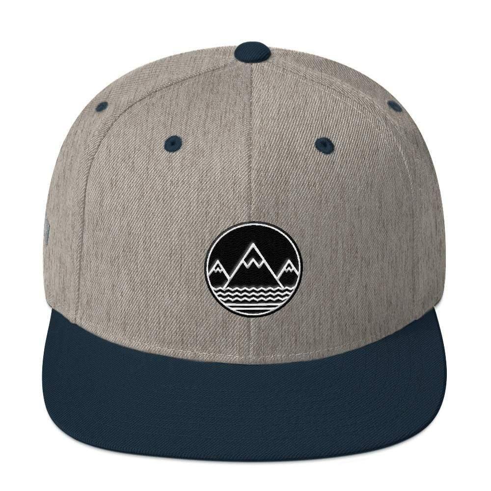 Gray and navy blue flat-brimmed Classic Snapback Hat for stylish casual wear