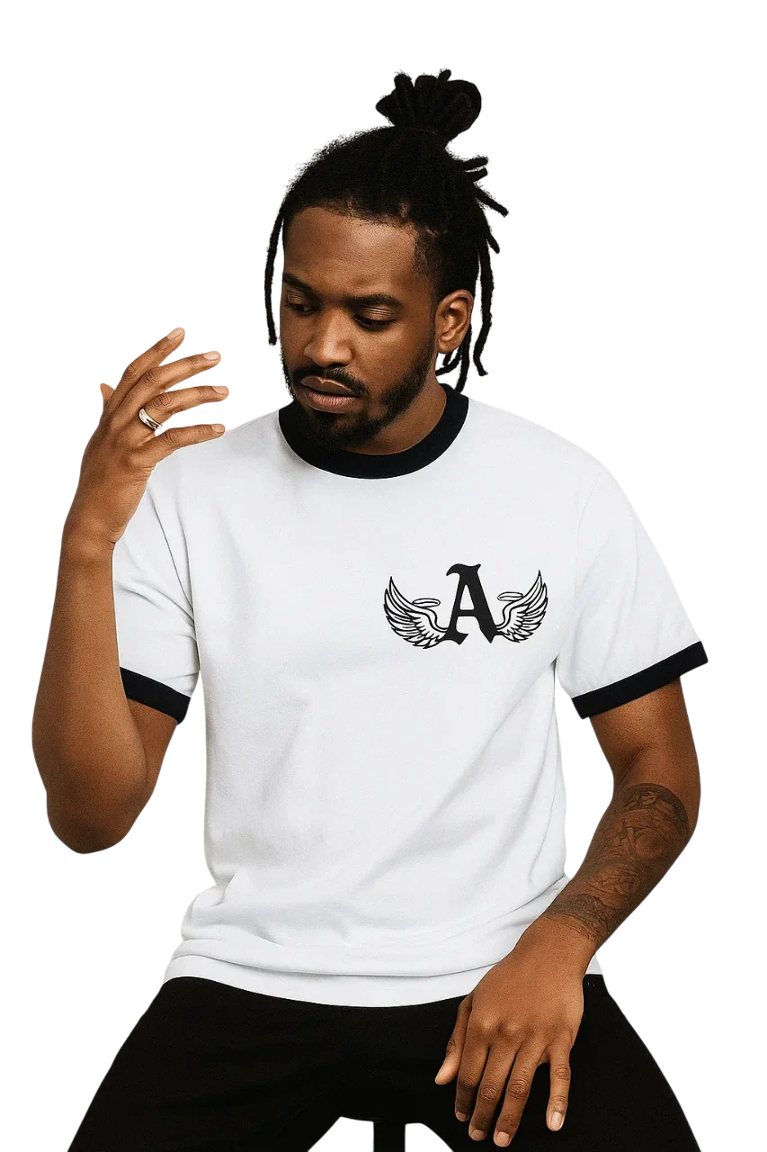 Contrast Edge Ribbed Crewneck T-Shirt