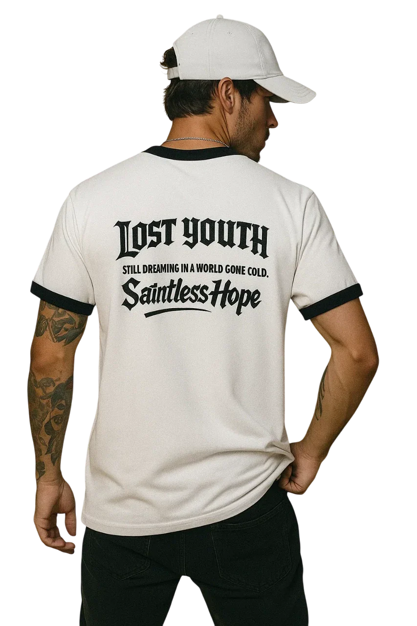 Contrast Edge Ribbed Crewneck T-Shirt