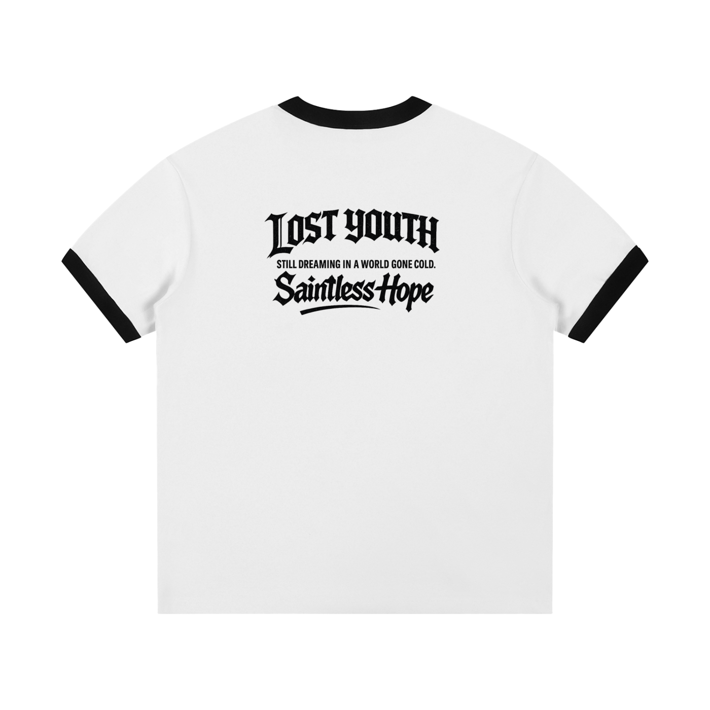 Contrast Edge Ribbed Crewneck T-Shirt