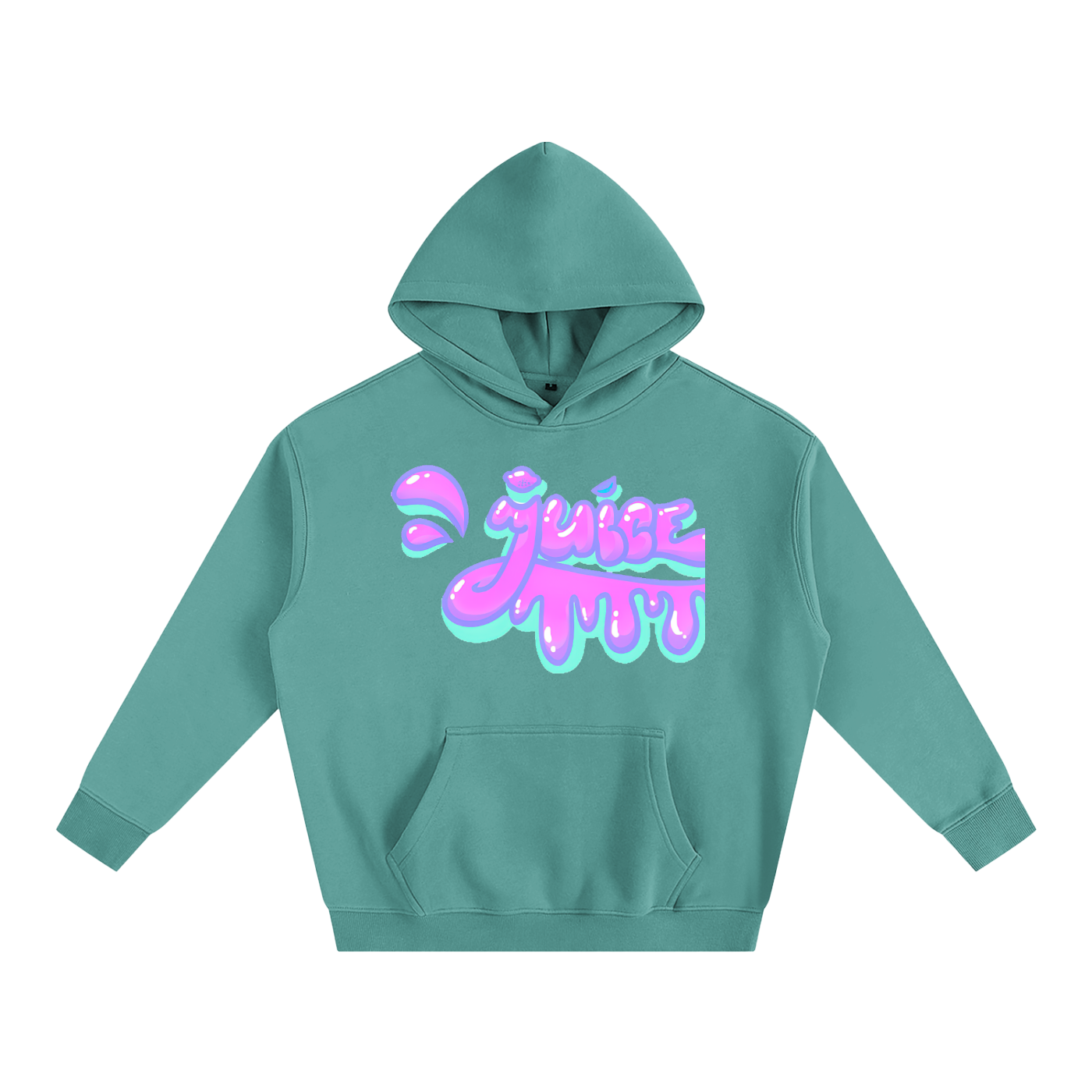 Teal Cool Mint Juice Hoodie featuring a bold Juice graphic design