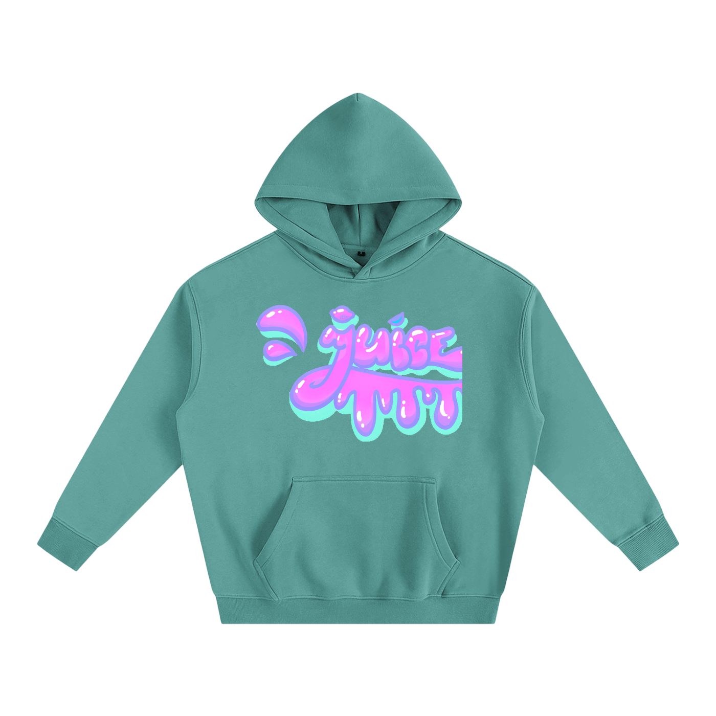 Teal Cool Mint Juice Hoodie featuring a bold Juice graphic design
