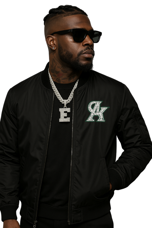 Cracked Kings Premium Bomber Jacket – Black Edition — hover
