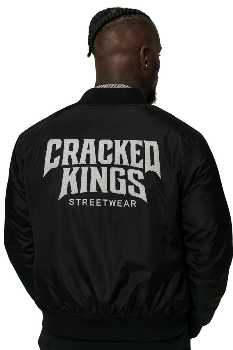 Cracked Kings Premium Bomber Jacket – Black Edition