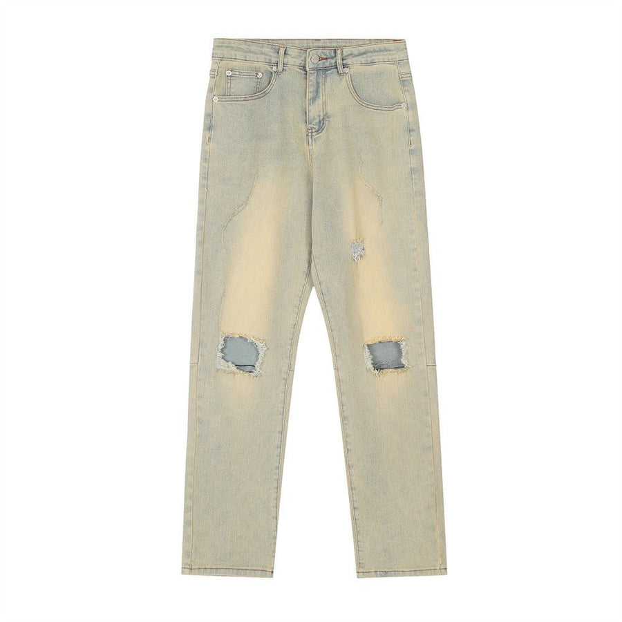 Distressed Light Wash Streetwear Jeans