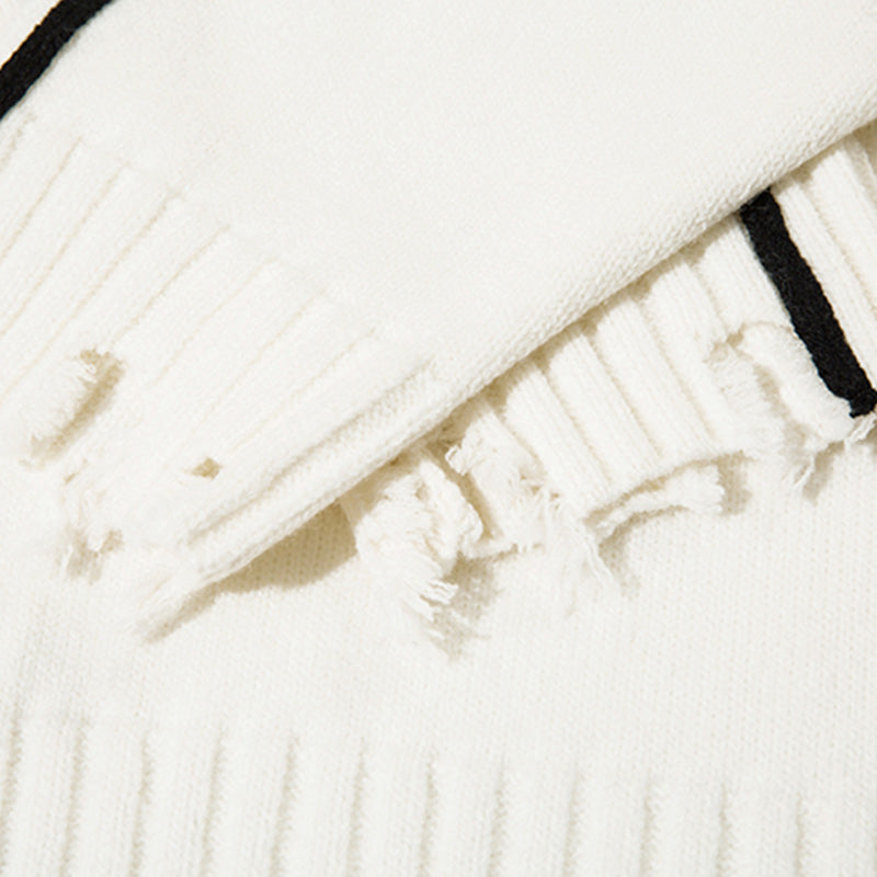 Stickad Streetwear-tröja med sliten passform