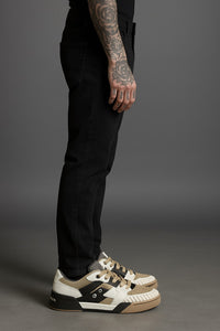 Dolce & Gabbana Beige White Low Top Sneakers