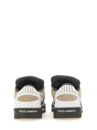 Dolce & Gabbana Beige White Low Top Sneakers