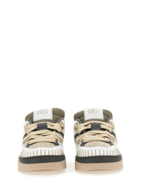 Dolce & Gabbana Beige White Low Top Sneakers