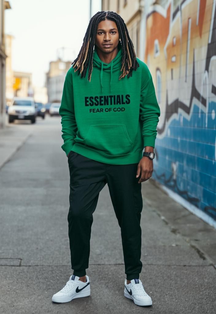 Fear of God Essentials Hoodie Green - Men’s Hoodies & Sweatshirts