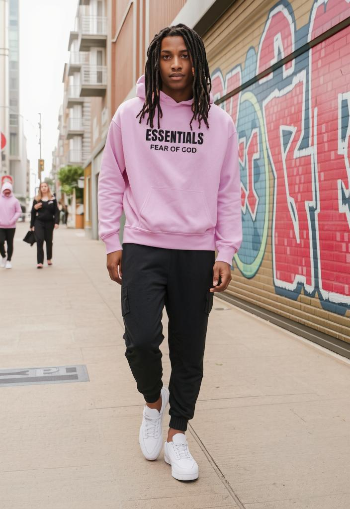 Fear of God Essentials Hoodie Pink - Men’s Hoodies & Sweatshirts