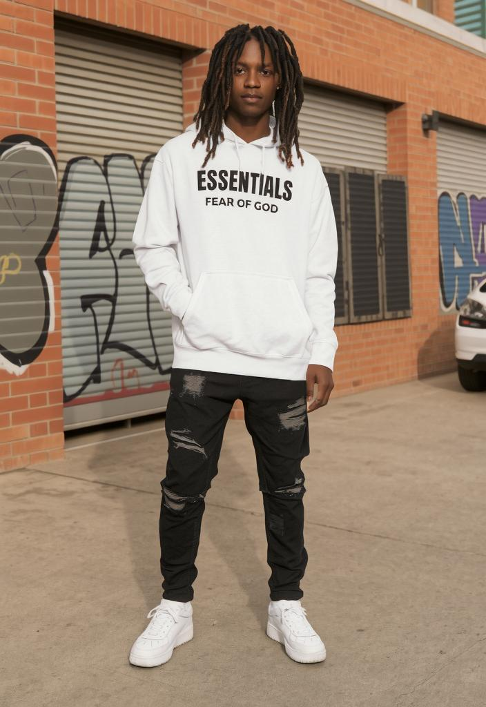 Fear of God Essentials Hoodie White - Men’s Hoodies & Sweatshirts