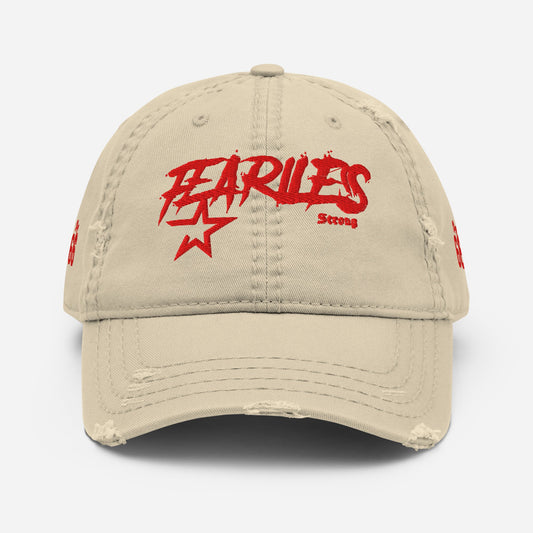 Fearless Distressed Dad Cap - Beige - Beige / One size
