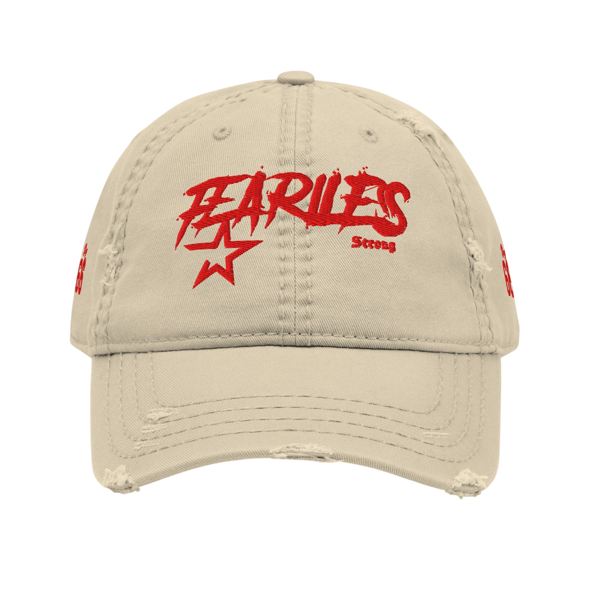 Fearless Distressed Dad Cap - Beige - Beige / One size