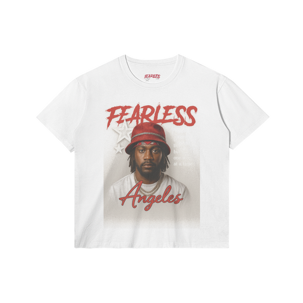 Fearless Los Angeles Oversized Streetwear Graphic T-Shirt - White