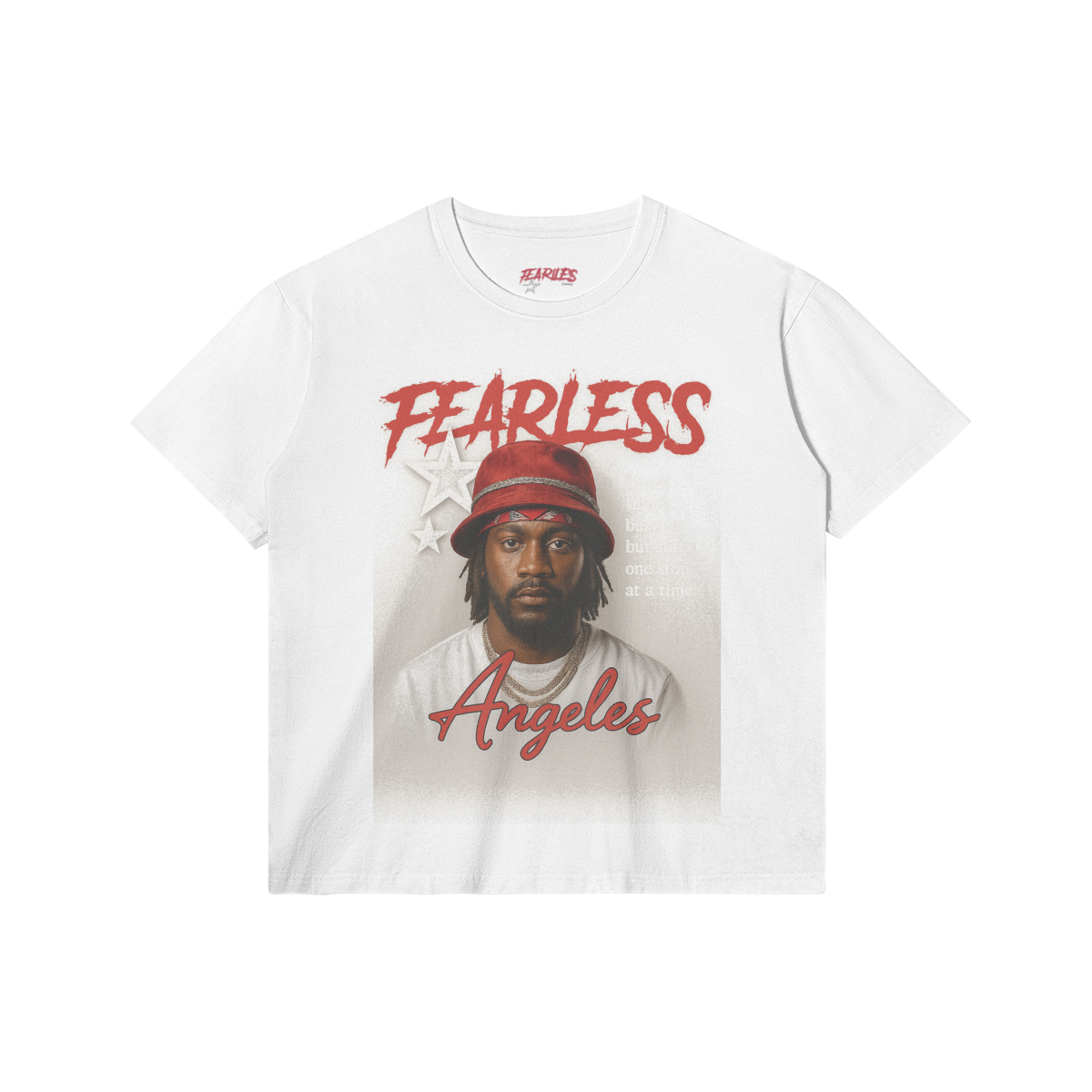 Fearless Los Angeles Oversized Streetwear Graphic T-Shirt - White