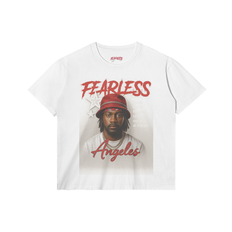 Fearless Los Angeles Oversized Streetwear Graphic T-Shirt - White