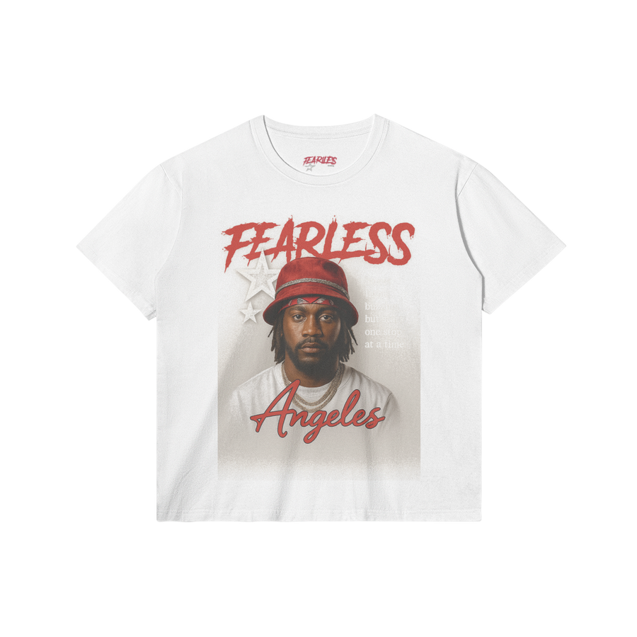 Fearless Los Angeles Oversized Streetwear Graphic T-Shirt - White