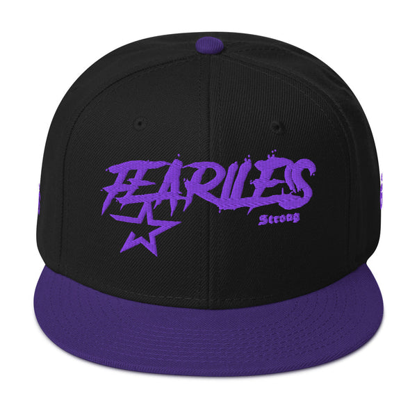 Fearless Strong Graffiti Snapback Hat - Black / One size