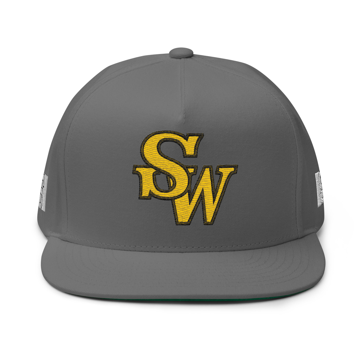 Grey Snapback Hat with Bold Yellow SW Embroidery