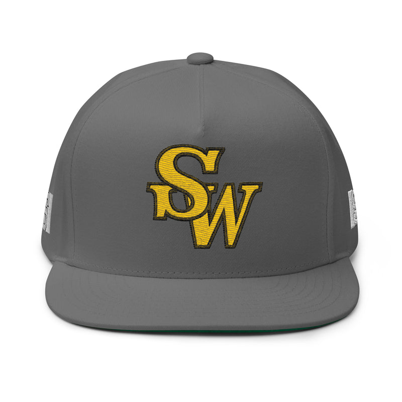 Grey Snapback Hat with Bold Yellow SW Embroidery