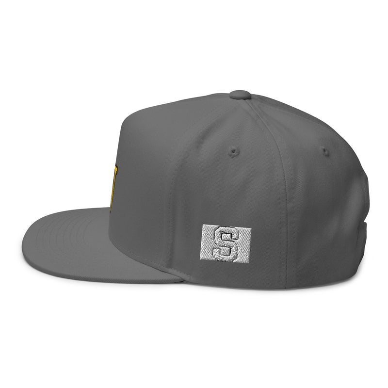 Grey Snapback Hat with Bold Yellow SW Embroidery