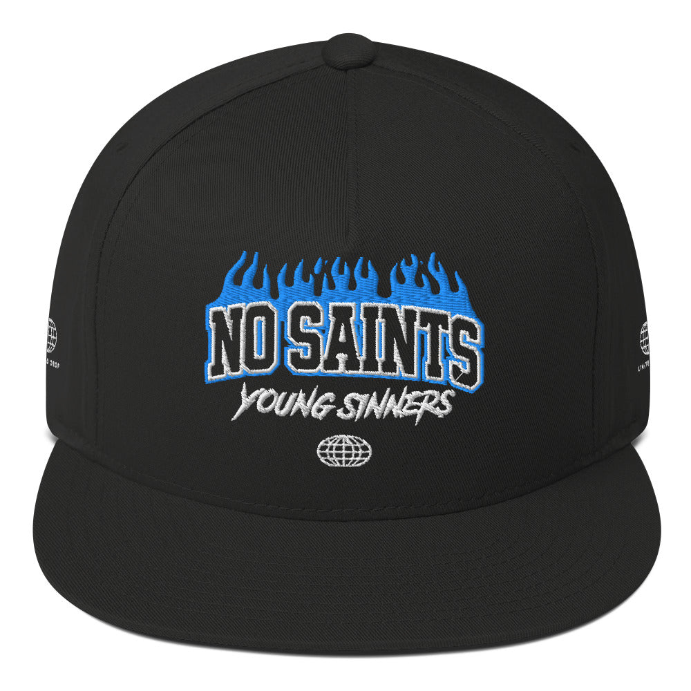 Flat Bill Cap No Saints Young Sinners Black - Black / One size