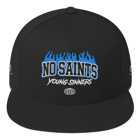 Flat Bill Cap No Saints Young Sinners Black - Black / One size