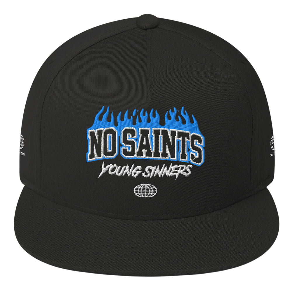 Flat Bill Cap No Saints Young Sinners Black - Black / One size