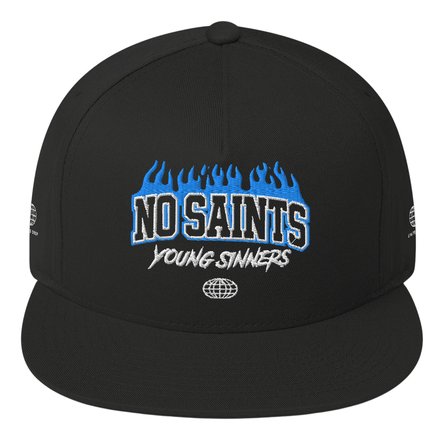 Flat Bill Cap No Saints Young Sinners Black